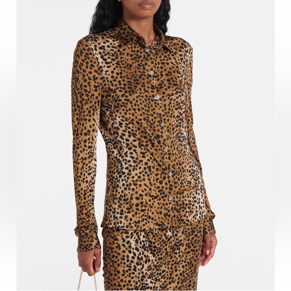 Versace 
Leopard Print Shirt - Brown